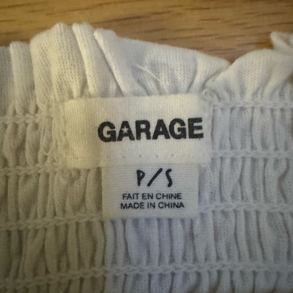 White Ribbed Tube Top Garage - Picture 3 of 3